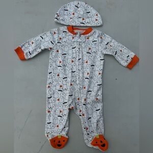 Carter’s ghost Halloween baby sleeper 3 months with hat